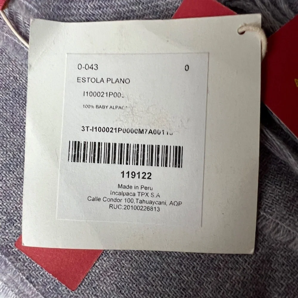 NWOT KUNA 100% baby Alpaca SCARF pale lavender purple w. fringe made in Peru - Picture 6 of 7